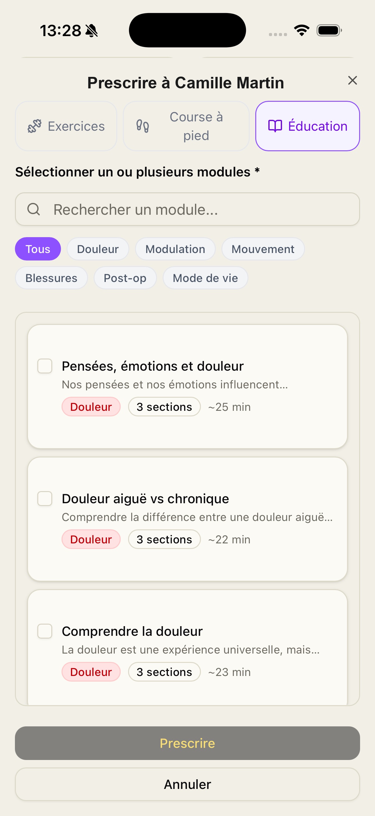 Prescription de micro-learning en mobilité